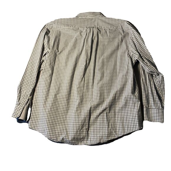 Izod Premium Essentials Mens Shirt XL White Blue Plaid Button Long Sleeve Casual - Picture 5 of 7